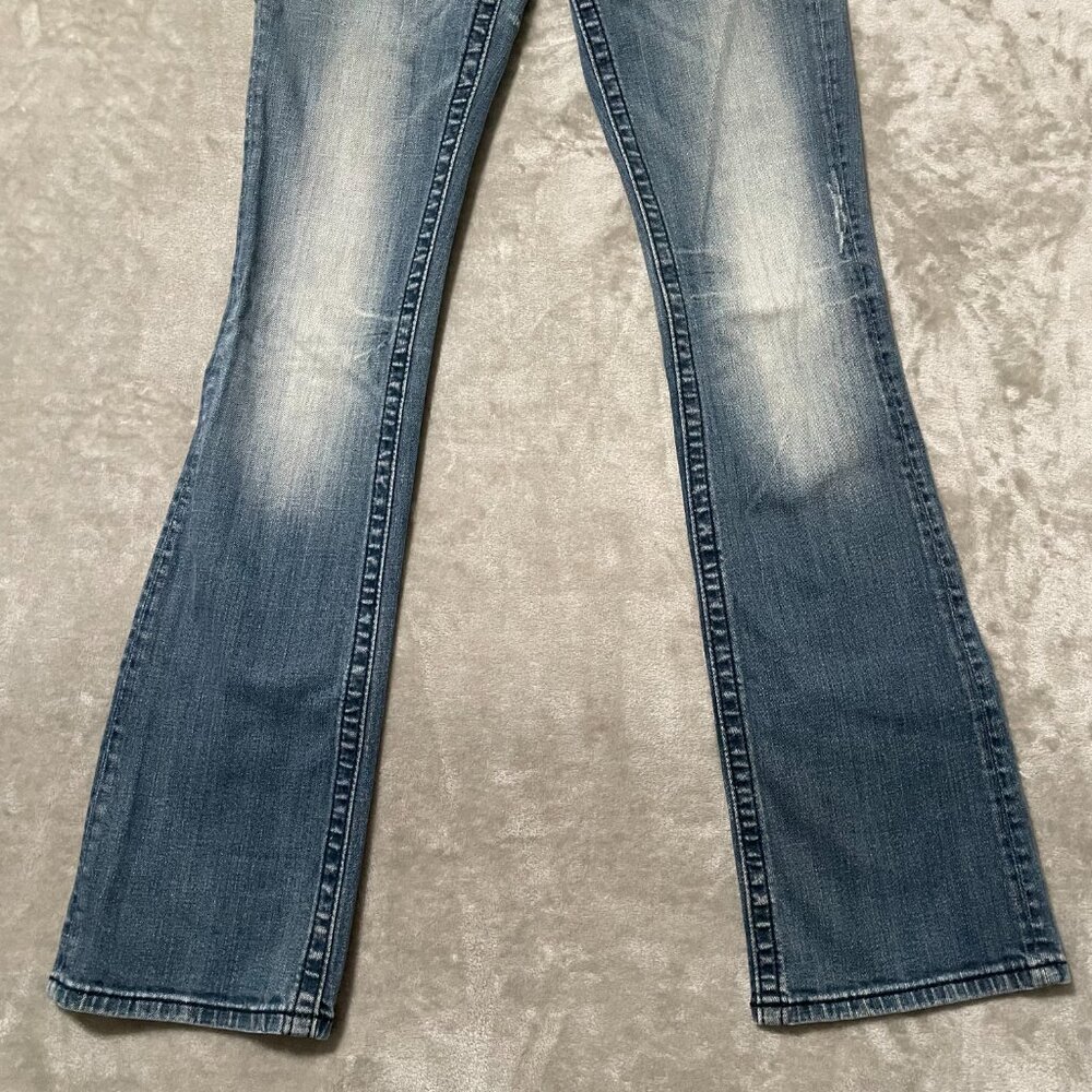 Miss Me Boot Cut Jeans with Embellished Back Pockets - Light Blue Denim - Picture 7 of 14